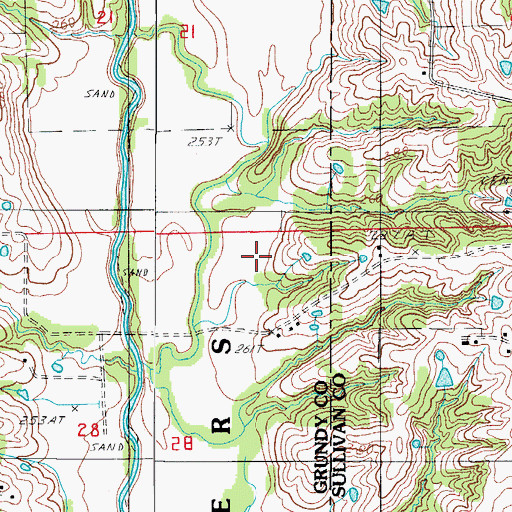 Topographic Map of Maxey Cemetery, MO