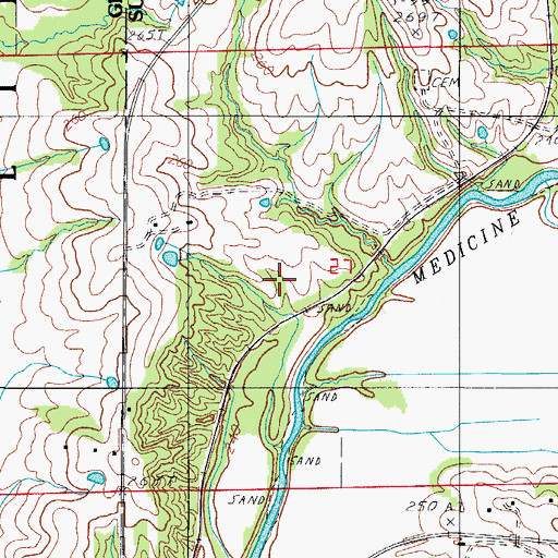 Topographic Map of Tunnell Cemetery, MO
