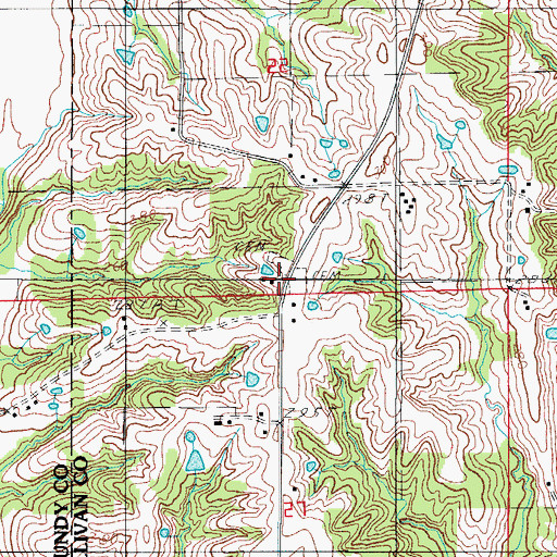 Topographic Map of Union Grove Cemetery, MO