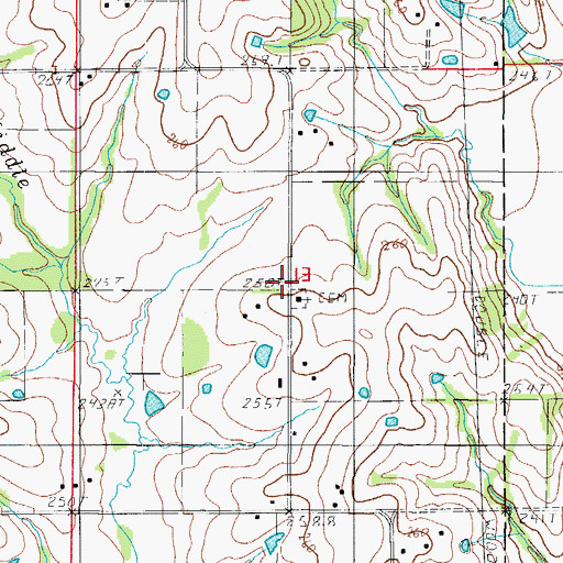 Topographic Map of Hatton Chapel Cemetery, MO