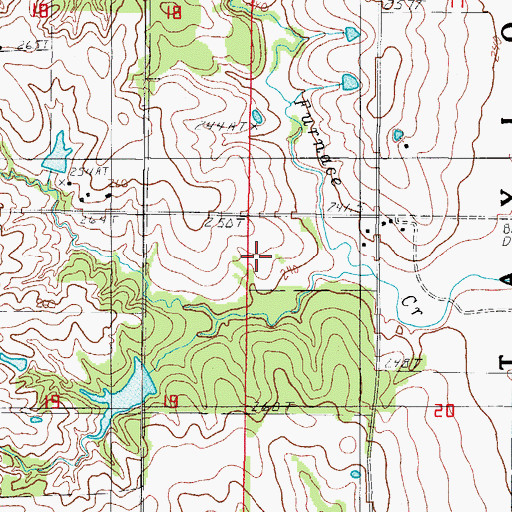 Topographic Map of Miller Cemetery, MO