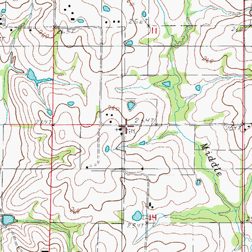 Topographic Map of Salem North Cemetery, MO