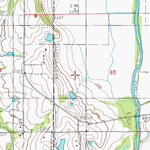 Topographic Map of Sires Cemetery, MO