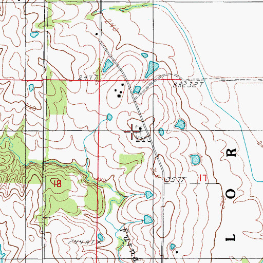 Topographic Map of Willis Chapel Cemetery, MO