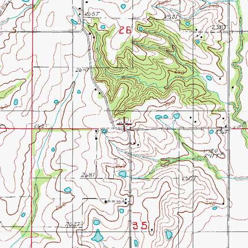 Topographic Map of Black Oak Cemetery, MO