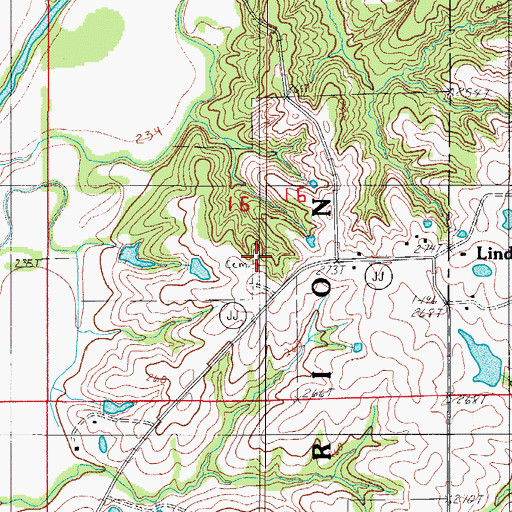 Topographic Map of Boyers Cemetery, MO