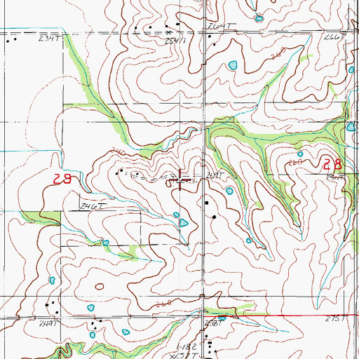 Topographic Map of Joab Holloway Cemetery, MO