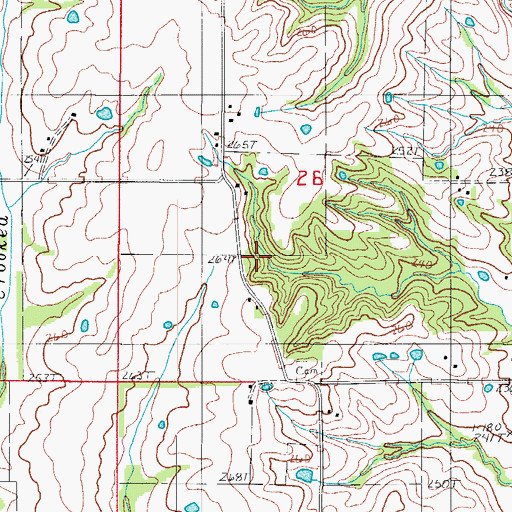 Topographic Map of Joseph Wright Cemetery, MO