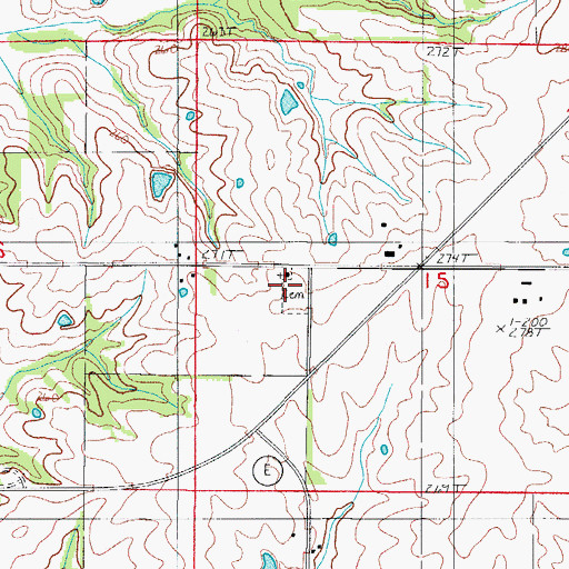 Topographic Map of Rural Dale Cemetery, MO