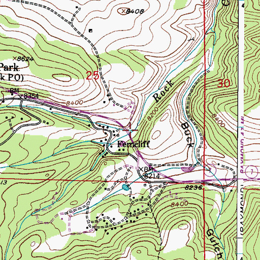 Topographic Map of Willow Creek, CO