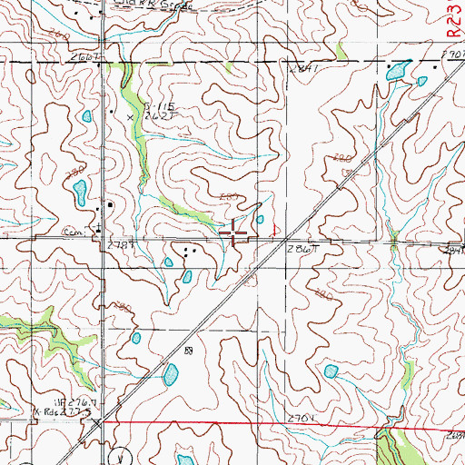 Topographic Map of Salem East Cemetery, MO