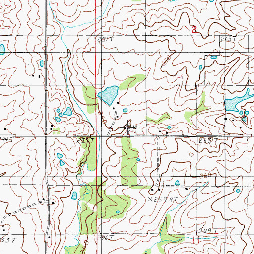 Topographic Map of Drummond Cemetery, MO