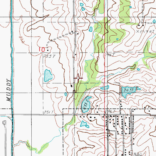 Topographic Map of Lancaster Cemetery, MO