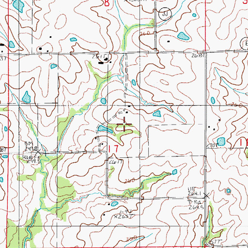 Topographic Map of Merryman Cemetery, MO