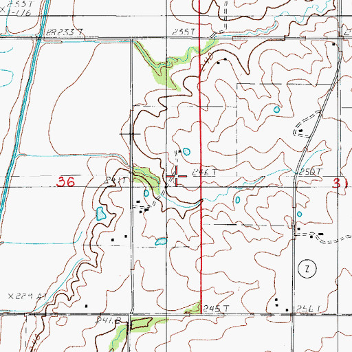 Topographic Map of Redenbaugh Cemetery, MO