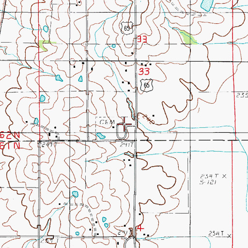 Topographic Map of Resthaven Cemetery, MO