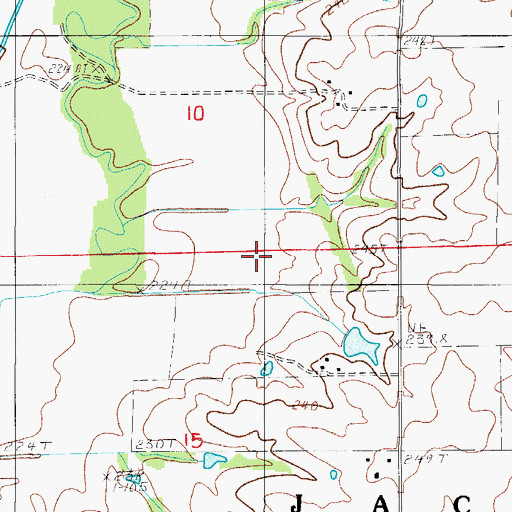 Topographic Map of Skinner Cemetery, MO
