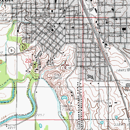 Topographic Map of Old City Cemetery, MO