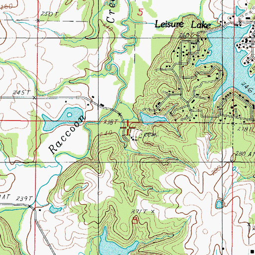 Topographic Map of Coon Creek Cemetery, MO