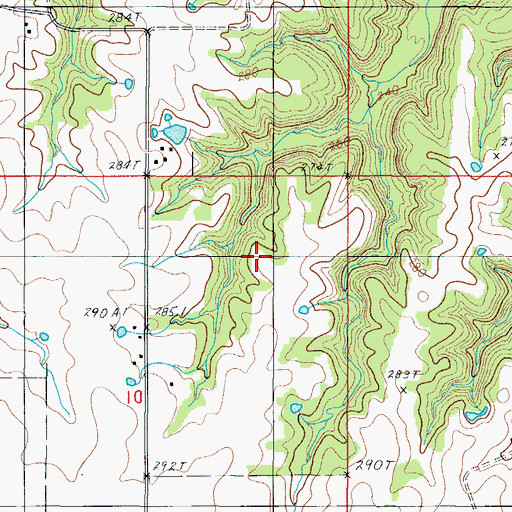 Topographic Map of Evans Peery Cemetery, MO