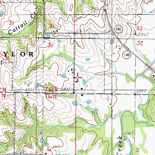 Topographic Map of Fulkerson Cemetery, MO