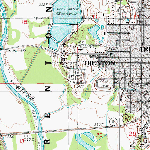 Topographic Map of Maple Grove Cemetery, MO