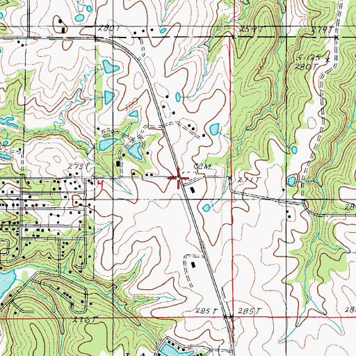 Topographic Map of Peery Chapel Cemetery, MO
