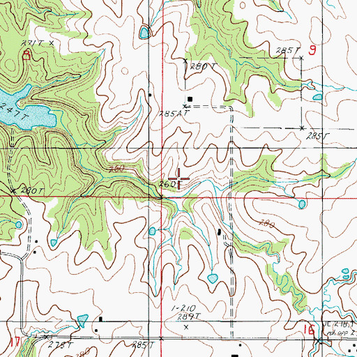 Topographic Map of Sarah Peery Cemetery, MO