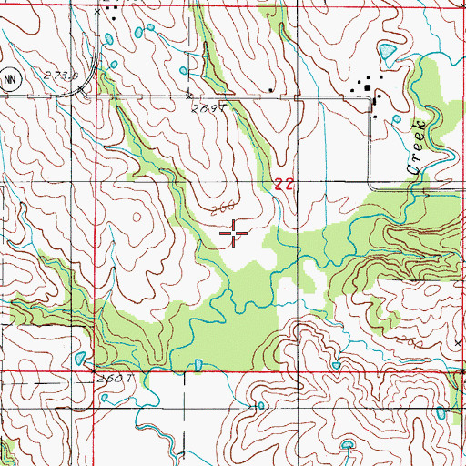 Topographic Map of McAfee Cemetery, MO