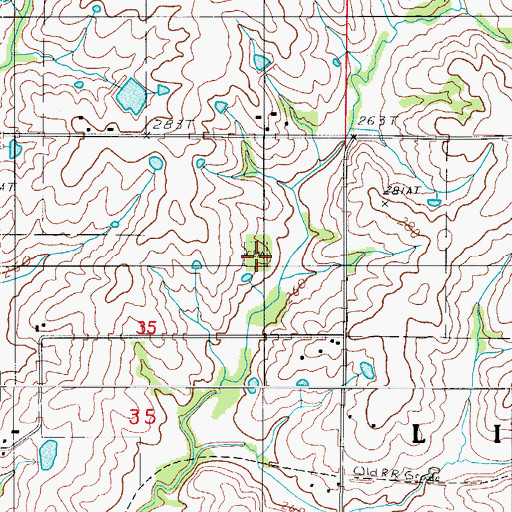 Topographic Map of North Union Cemetery, MO