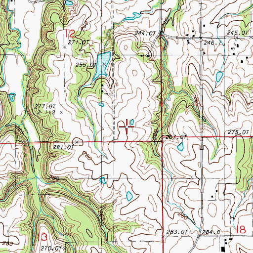 Topographic Map of Rosson Cemetery, MO