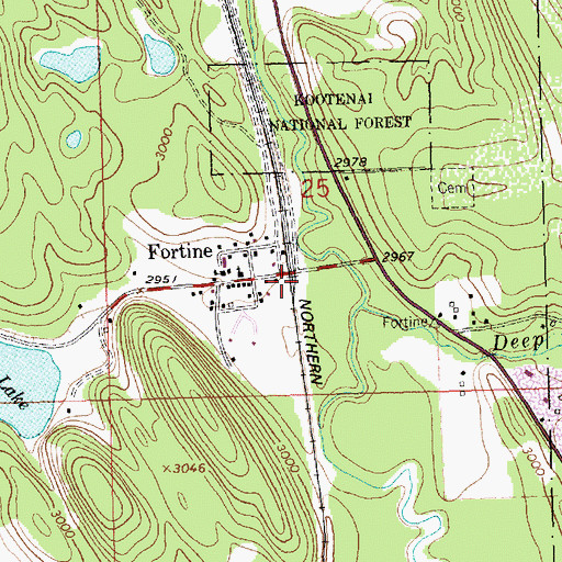 Topographic Map of Dahlberg (historical), MT