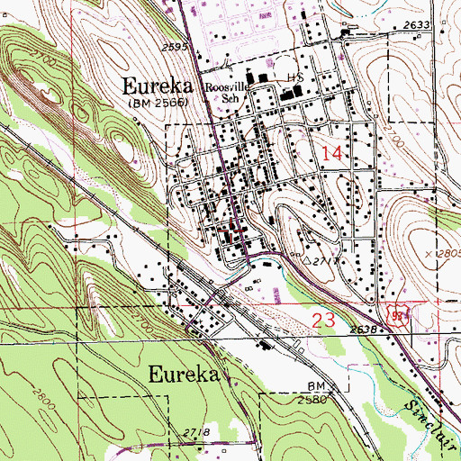 Topographic Map of Eureka Police Department, MT