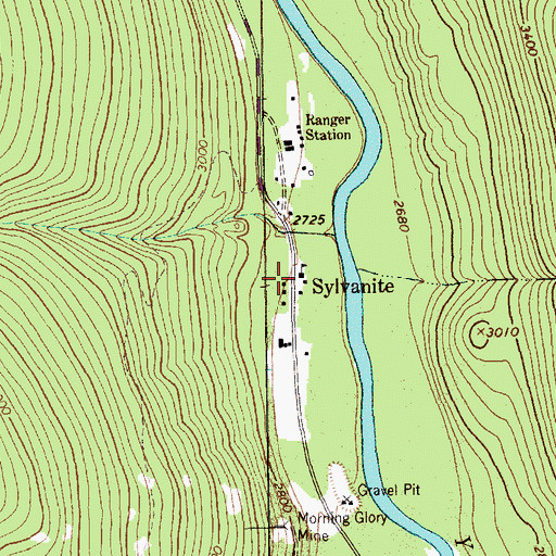 Topographic Map of Sylvanite Elementary School, MT
