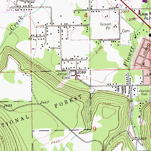 Topographic Map of Libby Middle School, MT