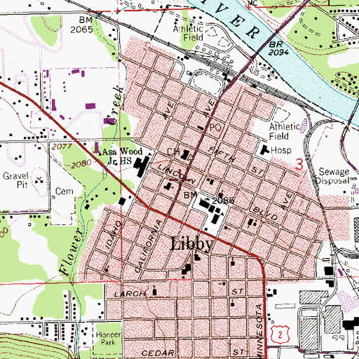 Topographic Map of Four Square Church, MT