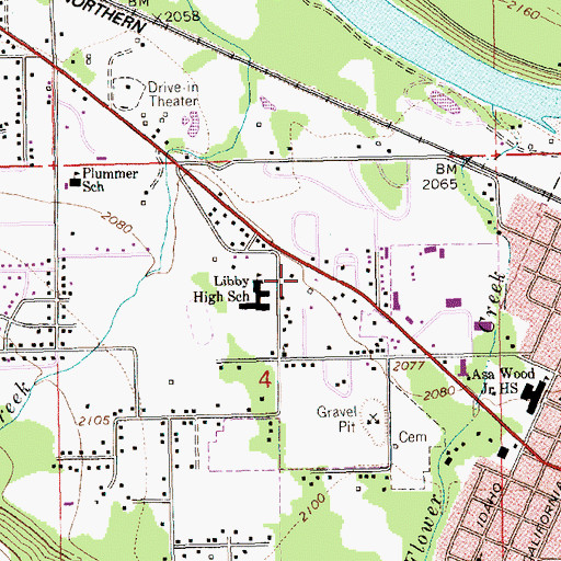 Topographic Map of Assembly of God Church, MT