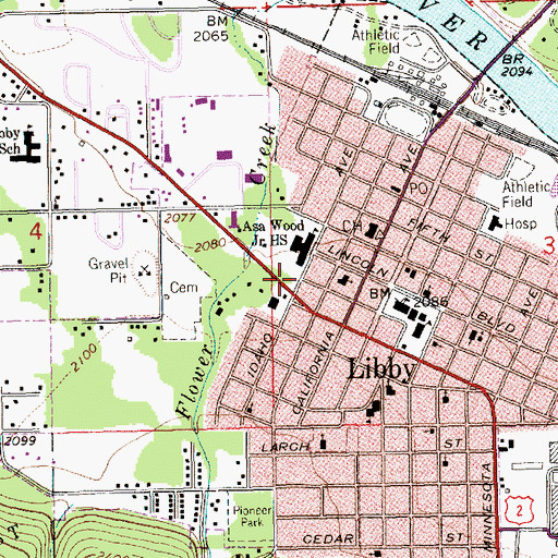 Topographic Map of By Gods Grace Baptist Independent Church, MT