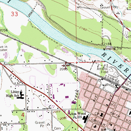 Topographic Map of Church of the Nazarene, MT