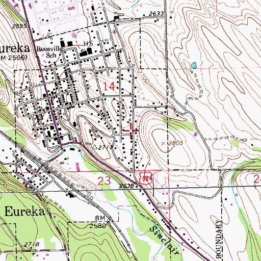 Topographic Map of Eureka Seventh Day Adventist Church, MT