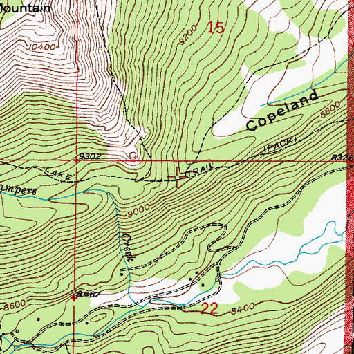 Topographic Map of Copeland Moraine, CO