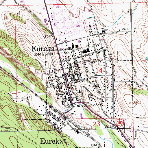 Topographic Map of First Church of God, MT