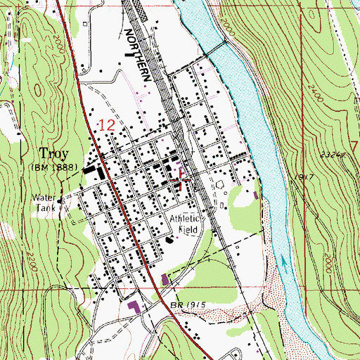 Topographic Map of Immaculate Conception Mission, MT