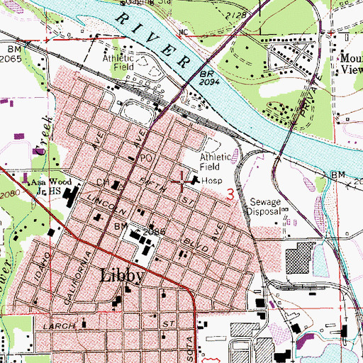 Topographic Map of Libby Clinic, MT