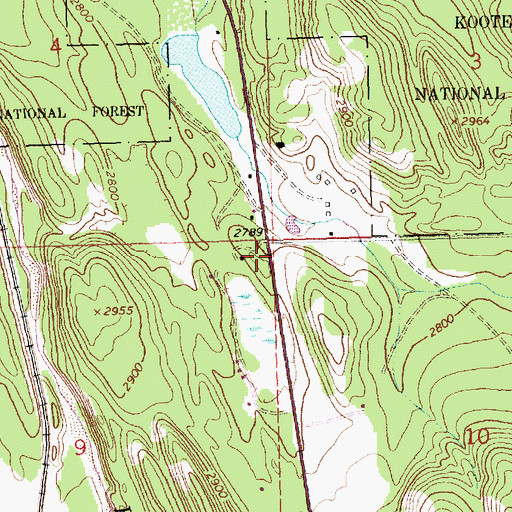 Topographic Map of Marston Post Office (historical), MT