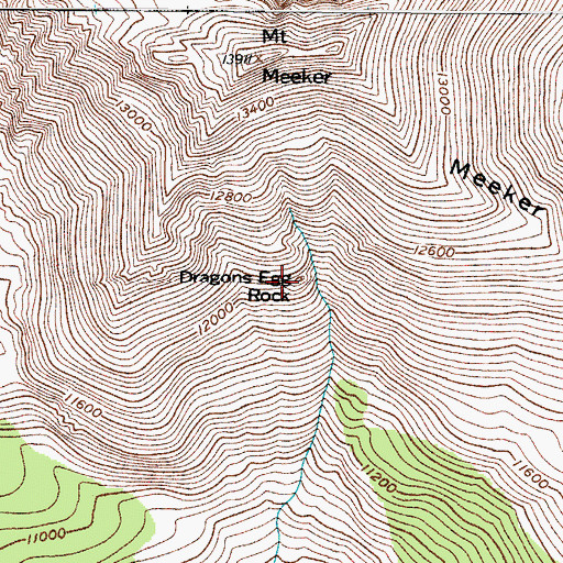 Topographic Map of Dragons Egg Rock, CO