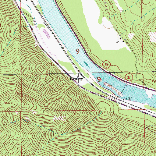 Topographic Map of Ripley Post Office (historical), MT