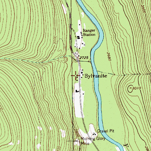 Topographic Map of Sylvanite Post Office (historical), MT
