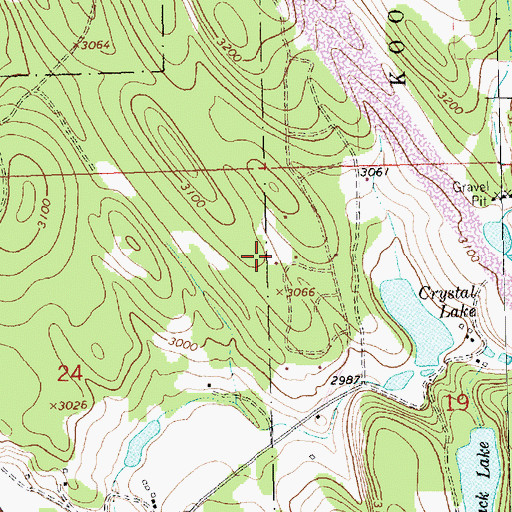 Topographic Map of Crystal Lakes Golf Course, MT