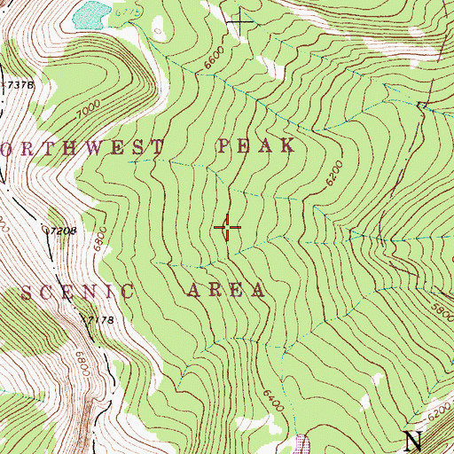 Topographic Map of Northwest Peak Scenic Area, MT